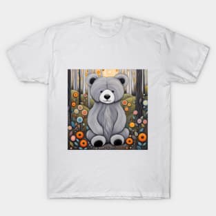 Folk Art Teddy in the woods T-Shirt